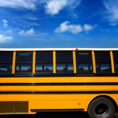 American typical school bus side view