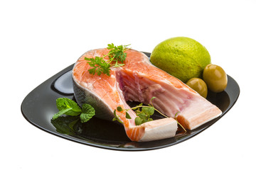 Raw Salmon steak