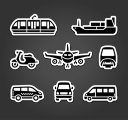 Set of stickers, transport signs