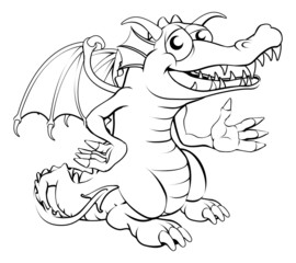 Happy cartoon dragon