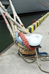 Fototapeta premium Old mooring bollard in port Odessa, Ukraine