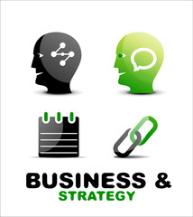Modern business and strategy  icon set