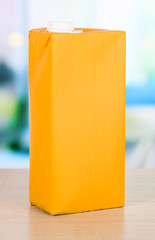 Juice pack on table in kitchen