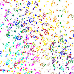 Confetti. Horizontally seamless vector.