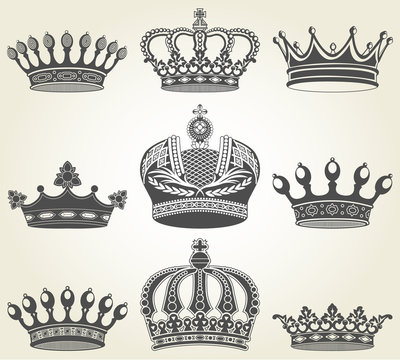 Set crowns in vintage style