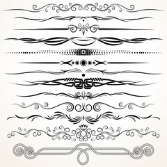 Ornamental Rule Lines. Decorative Design Elements