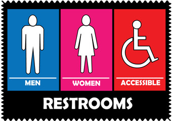 Restrooms Sign