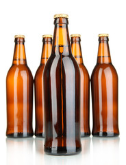 Beer bottles isolated on white