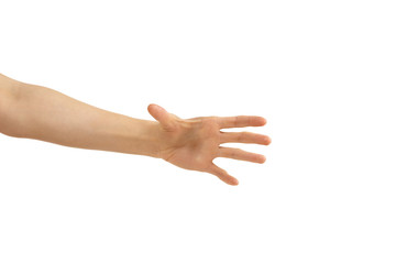empty woman hand with wide open fingers