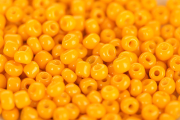 Yellow beads close-up