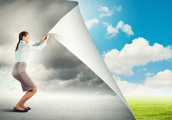 Woman changing reality