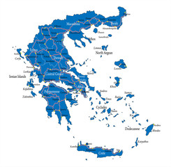 Greece map - obrazy, fototapety, plakaty