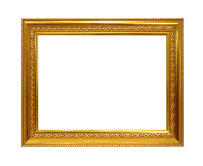 antique golden frame isolated on white background (Clipping Path