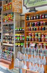Shop with traditional products in Makrinitsa, Pelio, Greece