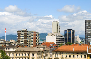 rooftop view of office buildings apartments condos business  Lju