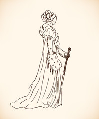 and drawn modern woman silhouette