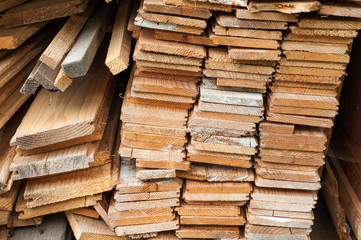 Stack of old wooden bars