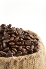 jute bag with coffee beans