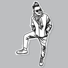 Young Man - Hand Drawn