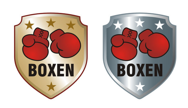 Boxing Shield gold and silver