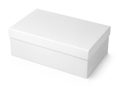 White shoe box isolated on white with clipping path