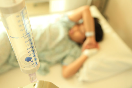 Patient in hospital bed
