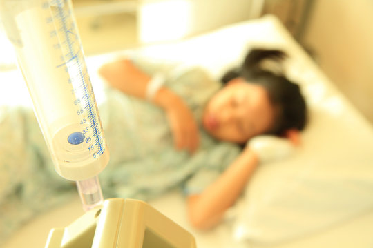 Patient on hospital bed