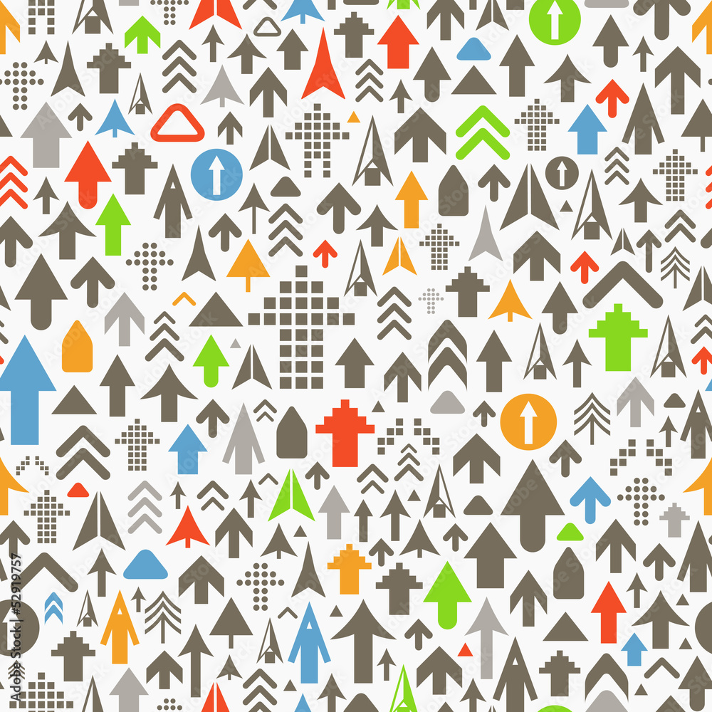 Poster seamless background of different color arrows