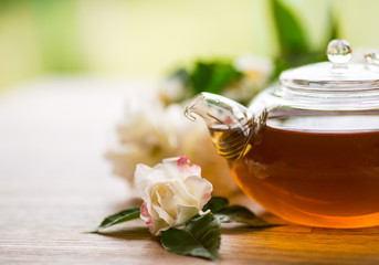Tea with roses