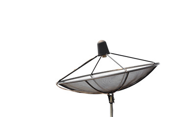 Satellite communication disk on white background