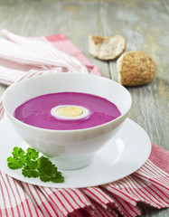 Cold  red beet soup