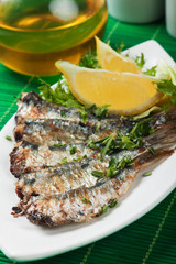 Grilled sardine fish