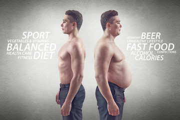 fat and thin, slim man
