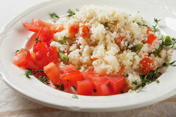 Couscous with herbs and tomato