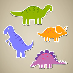 Vector Illustration of Cartoon Dinosaurs