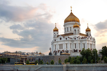 Fototapeta na wymiar The Cathedral of Christ the Saviour, Moscow, Russia