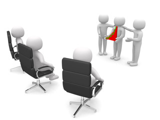 businessman show and hold a graph list