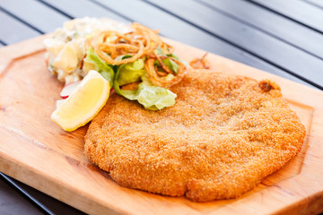 Schnitzel with salad