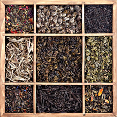 assortment of dry tea