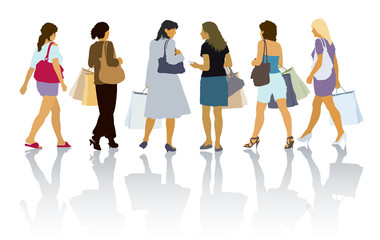 Obraz premium Shopping women