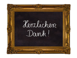 Barocker Rahmen, Kreidetafel, Tafel, Schild, Herzlichen Dank!