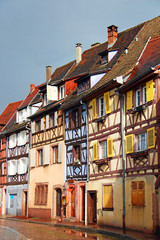 Beautiful old houses in downtown Colmar, France