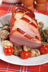 Roasted christmas ham