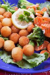 Croquettes with carrot and broccoli