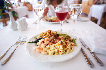Seafood plate.