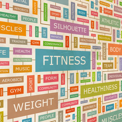 FITNESS. Word cloud concept illustration.  