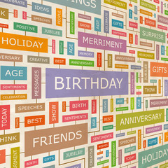 BIRTHDAY. Word cloud concept illustration.  