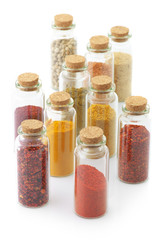 Spices in bottles