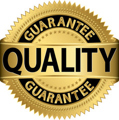 Quality guarantee golden label, vector illustration