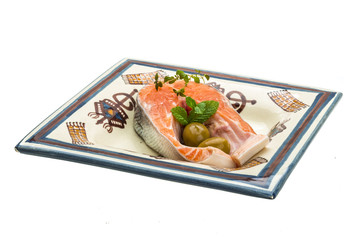 Raw Salmon steak
